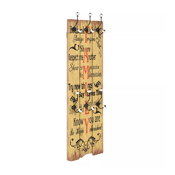 6 Hooks Wallmounted Coat Rack Family