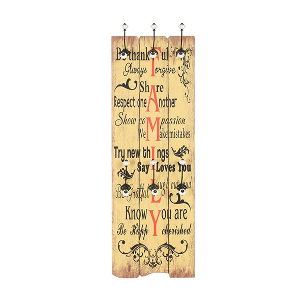 6 Hooks Wallmounted Coat Rack Family