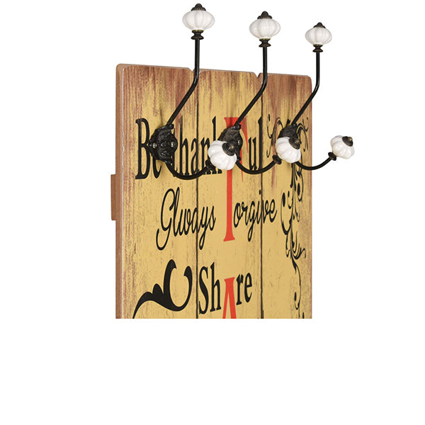 6 Hooks Wallmounted Coat Rack Family