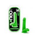6 Inch Neo Elite Silicone Dual Density Cock With Balls Neon Green