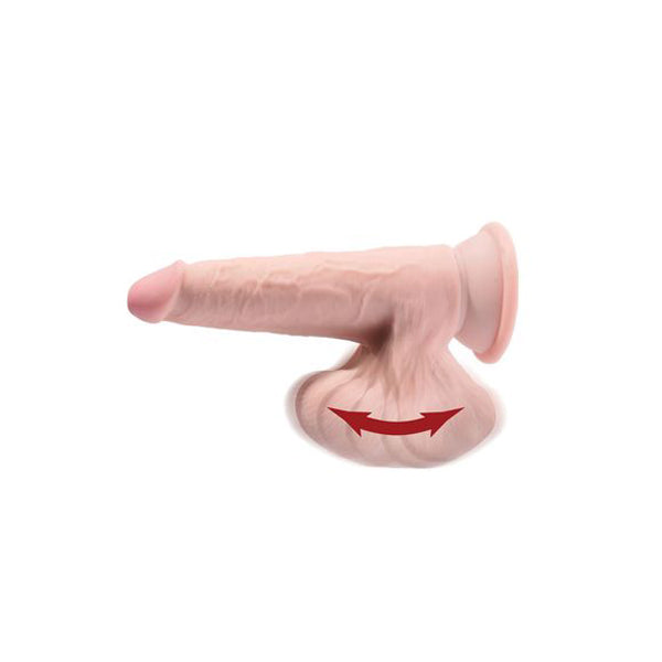 6 Inches King Cock Plus 3D Cock With Swinging Balls Flesh