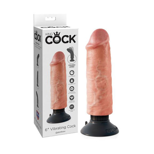 6 Inches King Cock Vibrating Dong Flesh