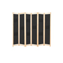 6 Panel Room Divider Black Fabric
