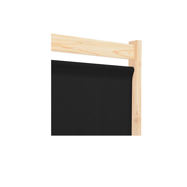 6 Panel Room Divider Black Fabric