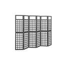 6 Panel Room Divider Trellis Solid Fir Wood Black