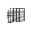 6 Panel Room Divider Trellis Solid Fir Wood Black