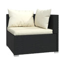 5 Pcs Garden Lounge Set Cushions Poly Rattan Black