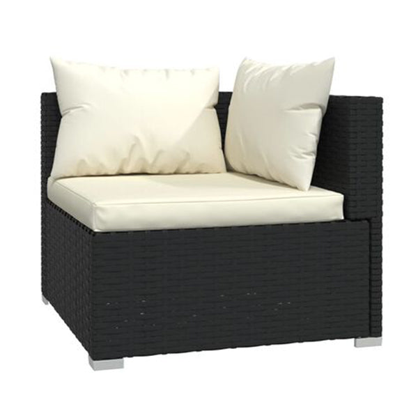 5 Pcs Black Garden Lounge With Cushions Poly Rattan