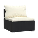 5 Pcs Garden Lounge Set Cushions Poly Rattan Black