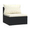 5 Pcs Black Garden Lounge With Cushions Poly Rattan