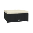 5 Pcs Garden Lounge Set Cushions Poly Rattan Black