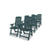 6 Pcs Reclining Garden Chairs Plastic Green