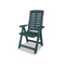 6 Pcs Reclining Garden Chairs Plastic Green