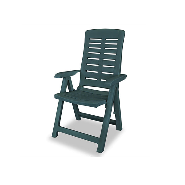 6 Pcs Reclining Garden Chairs Plastic Green