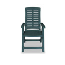 6 Pcs Reclining Garden Chairs Plastic Green