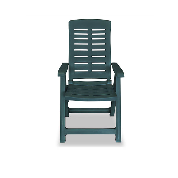6 Pcs Reclining Garden Chairs Plastic Green