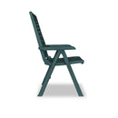 6 Pcs Reclining Garden Chairs Plastic Green