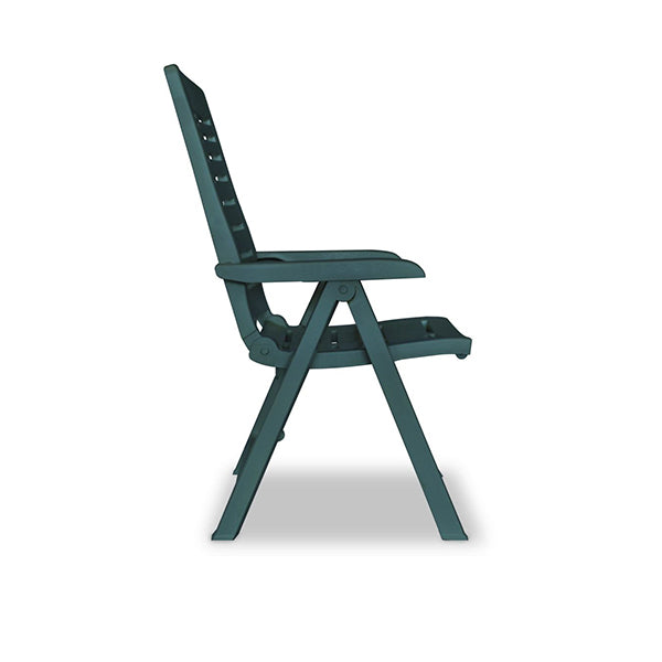 6 Pcs Reclining Garden Chairs Plastic Green
