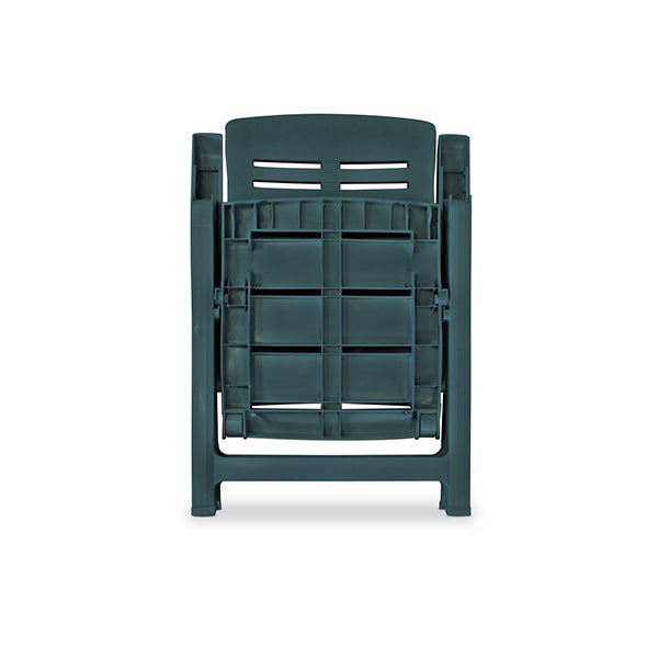 6 Pcs Reclining Garden Chairs Plastic Green