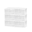 6Pcs Sneaker Display Shoe Storage Box Plastic Stackable