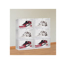 6Pcs Sneaker Display Shoe Storage Box Plastic Stackable