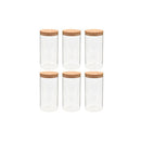 6 Pcs Storage Glass Jars With Cork Lid 1100 Ml