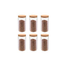 6 Pcs Storage Glass Jars With Cork Lid 1100 Ml