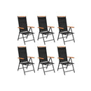 6 Pcs Textilene Black Folding Garden Chairs