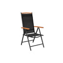 6 Pcs Textilene Black Folding Garden Chairs