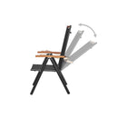 6 Pcs Textilene Black Folding Garden Chairs