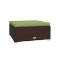 6 Piece Brown Garden Lounge Set Poly Rattan With Fabric Cushions