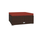 6 Piece Brown Garden Lounge Set Poly Rattan With Fabric Cushions