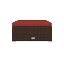 6 Piece Brown Garden Lounge Set Poly Rattan With Fabric Cushions