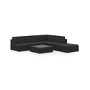 6 Piece Garden Lounge Set Black With Cushions Poly Rattan