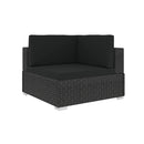6 Piece Garden Lounge Set Black With Cushions Poly Rattan