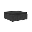 6 Piece Garden Lounge Set Black With Cushions Poly Rattan