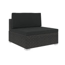 6 Piece Garden Lounge Set Black With Cushions Poly Rattan