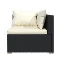 6 Piece Garden Lounge Set Poly Rattan Black With Cushions