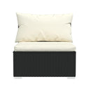 6 Piece Garden Lounge Set Poly Rattan Black With Cushions