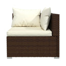 6 Piece Garden Lounge Set Poly Rattan Brown