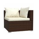 6 Piece Garden Lounge Set Poly Rattan Brown