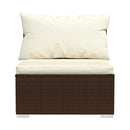 6 Piece Garden Lounge Set Poly Rattan Brown