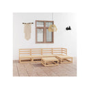 Solid Wood Pine 6 Piece Garden Lounge Set