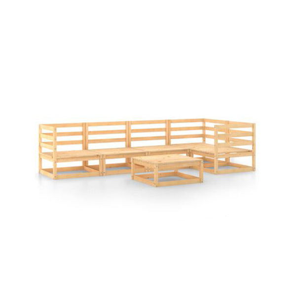 6 Piece Wood Pine Solid Garden Lounge Set