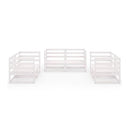 6 Piece Garden Lounge Set White Solid Pinewood