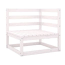 6 Piece Garden Lounge Set White Solid Pinewood