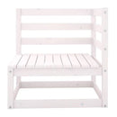6 Piece Garden Lounge Set White Solid Pinewood