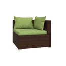 6 Piece Garden Lounge Set With Cushions Brown Poly Rattan