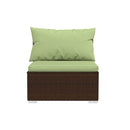 6 Piece Garden Lounge Set With Cushions Brown Poly Rattan
