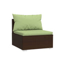 6 Piece Garden Lounge Set With Cushions Brown Poly Rattan